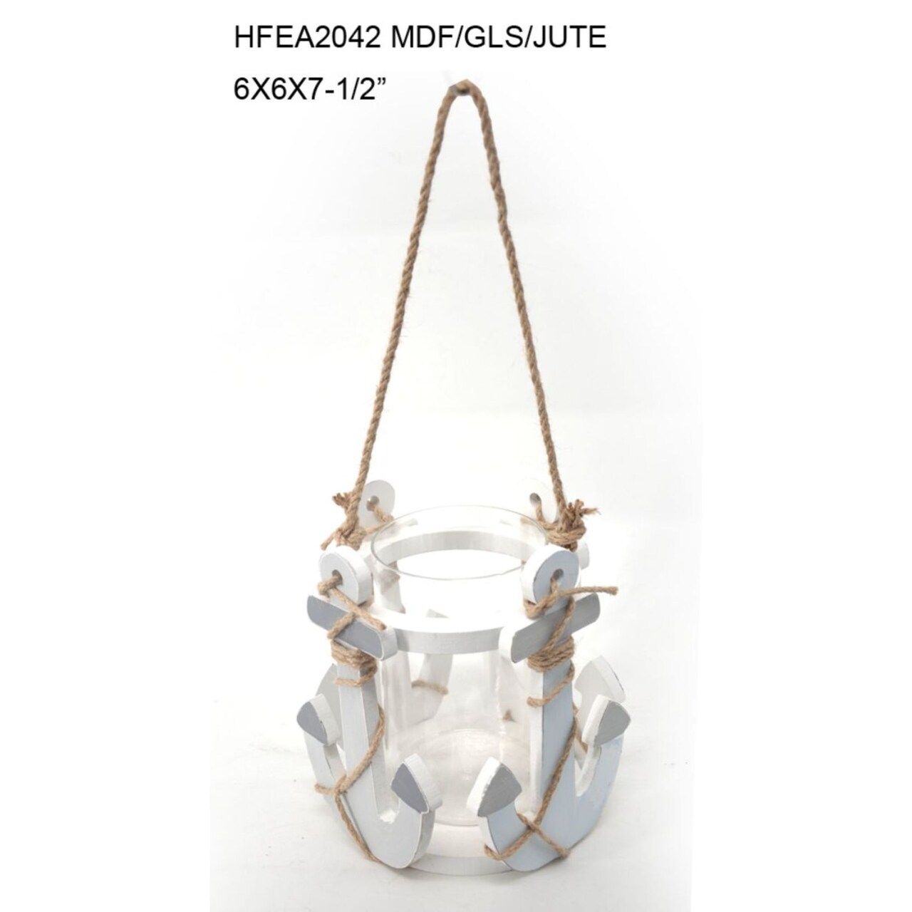 Contemporary Home Living 7.5" Brown and White Round Storm Lantern